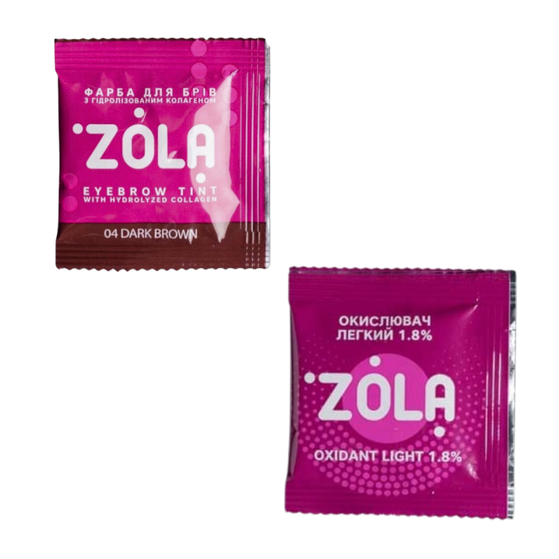 Vopsea sprancene cu colagen, pliculet 04 Dark Brown ZOLA